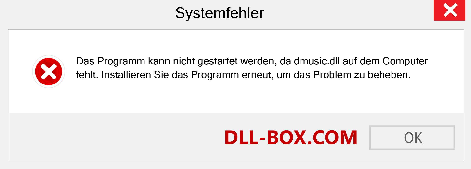 dmusic.dll-Datei fehlt?. Download für Windows 7, 8, 10 - Fix dmusic dll Missing Error unter Windows, Fotos, Bildern