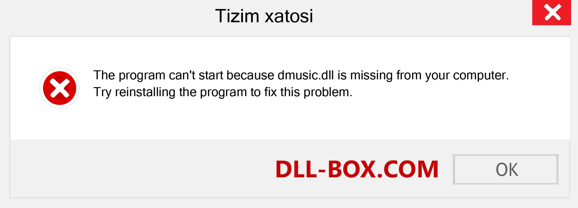 dmusic.dll fayli yo'qolganmi?. Windows 7, 8, 10 uchun yuklab olish - Windowsda dmusic dll etishmayotgan xatoni tuzating, rasmlar, rasmlar